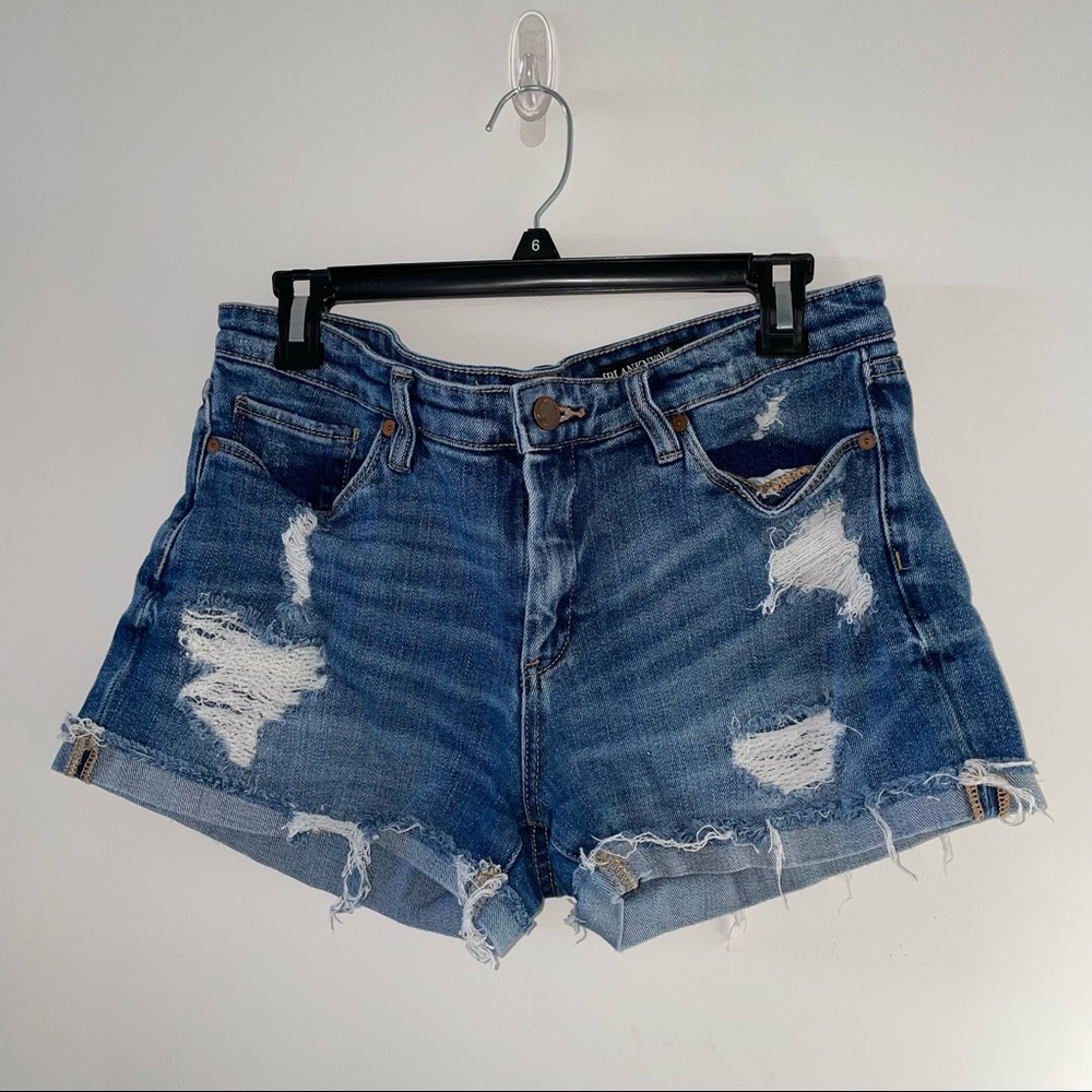 Distressed Jean Shorts, Blue